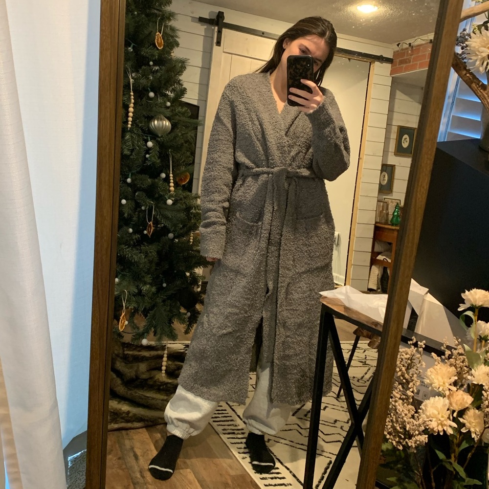 Skims Cozy Knit Robe in Smoke